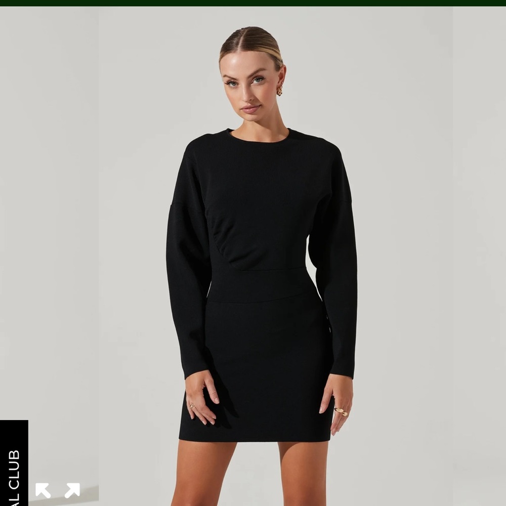 Astr Black Long Sleeve Dress